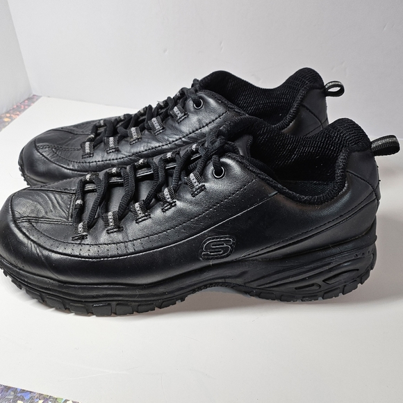 SKECHERS WORK WEAR FLEX SOLE SLIP RESISTANT SNEAKERS SIZE Women's 11 black - Picture 3 of 6